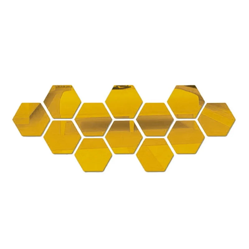 3D Hexagon Mirror Wall Stickers