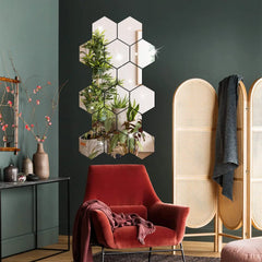 3D Hexagonal Mirror Wall Stickers