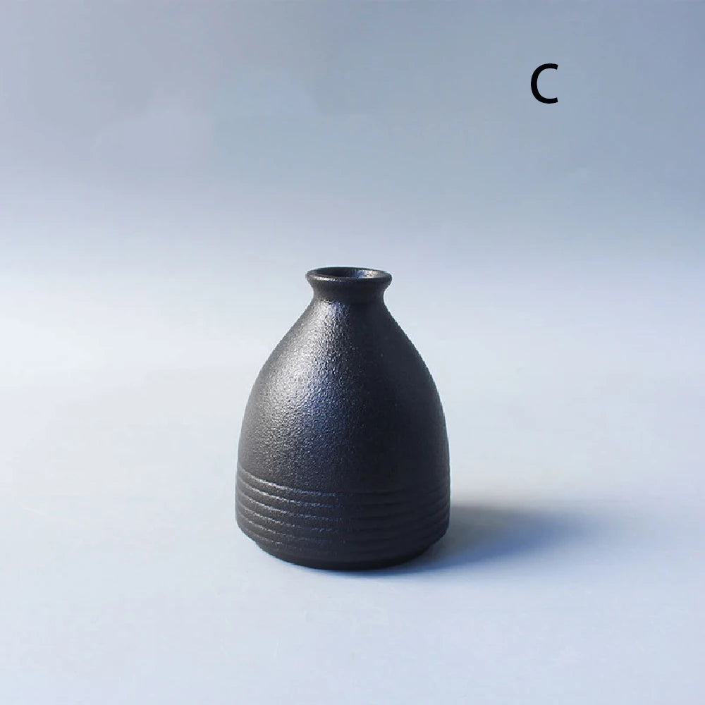 Small Ceramic Black Vase