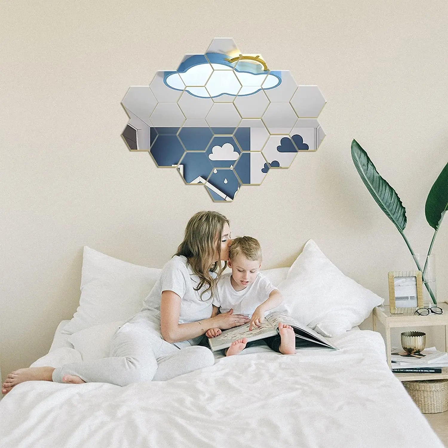 3D Hexagonal Mirror Wall Stickers