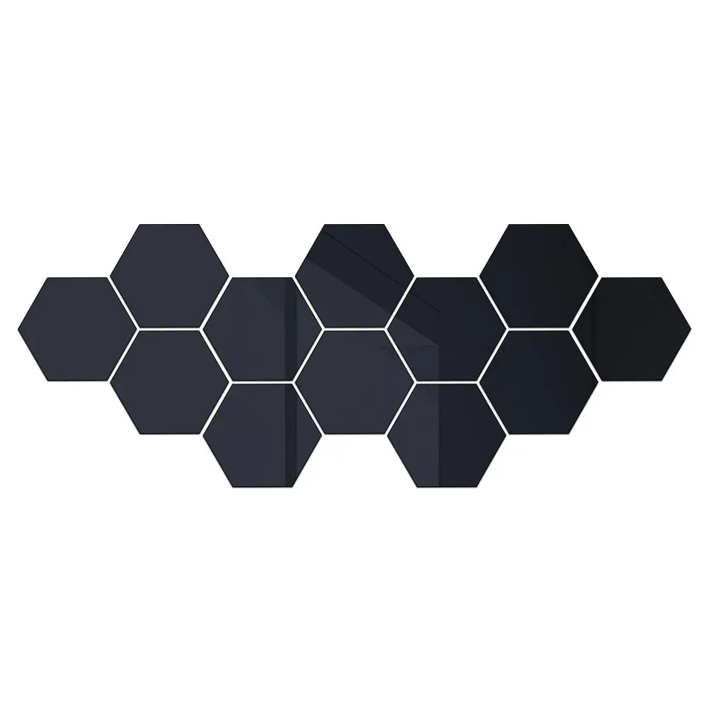 3D Hexagonal Mirror Wall Stickers