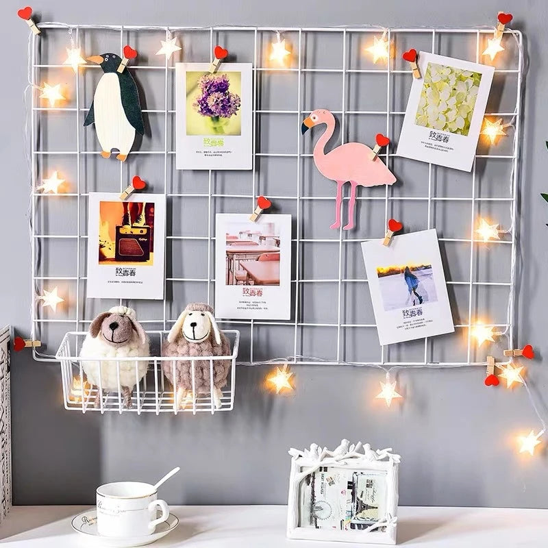 DIY Iron Grid Photo Frame Rack