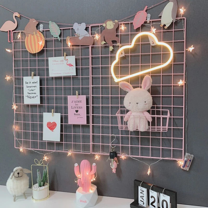 DIY Iron Grid Photo Frame Rack