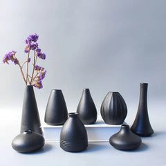 Small Ceramic Black Vase