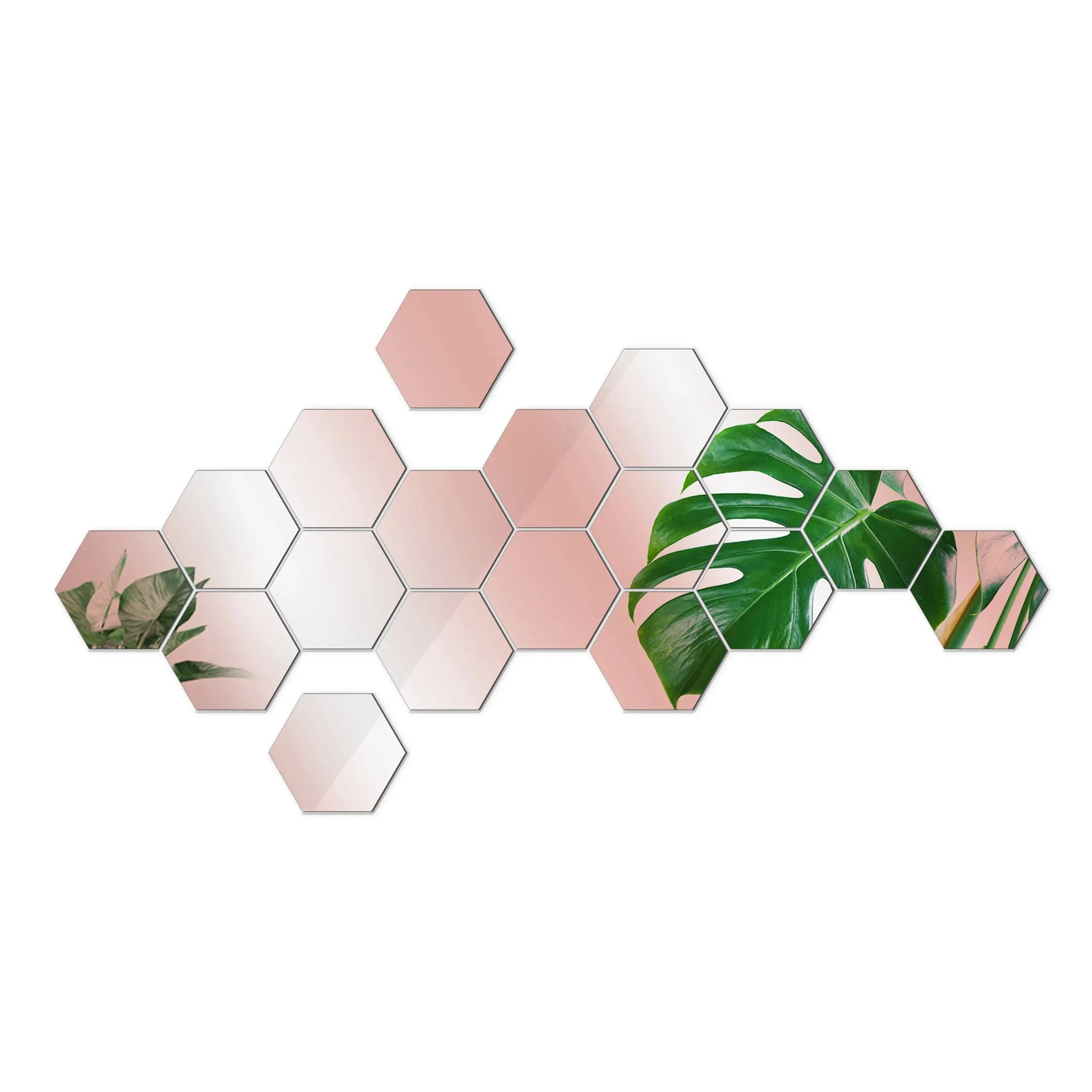 Hexagonal Mirror Wall Stickers Set