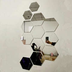 3D Hexagon Mirror Wall Stickers