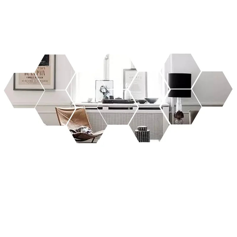 Hexagon Acrylic Mirror Wall Stickers